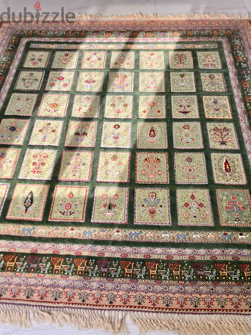 Vintage one-of-a-Kind Handmade Iranian Carpet with Intricate Motifs 3