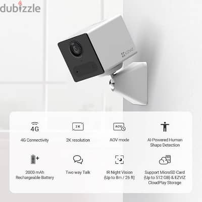 EZVIZ 2K 4G Mini Battery Camera Indoor Wireless, 512GB Support,