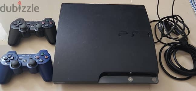 PS3 with Jail break 2 controllers and 1 game