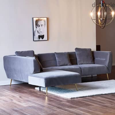 Arcade 4-Seater Velvet Left Corner Sofa