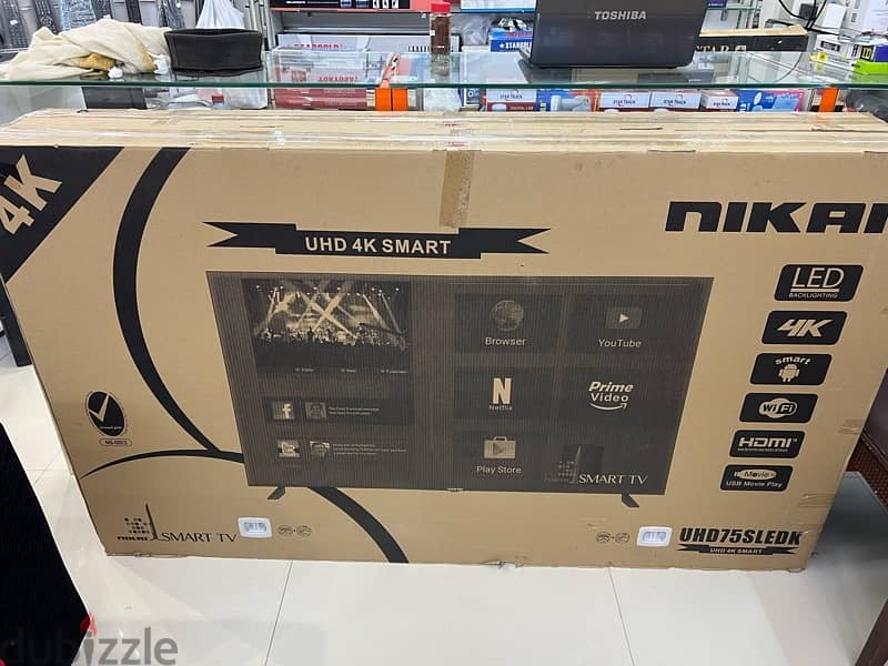 NIKAI 75 inch 4K smart LED NEW stock 1