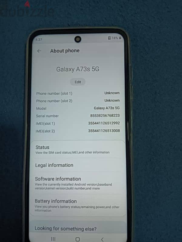 Samsung A73s 5g 3