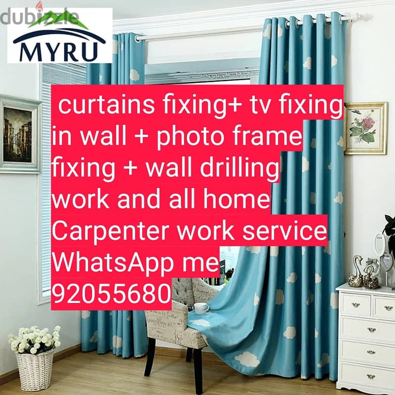 curtain/TV/photo fix in wall/IKEA fix,carpenter work/drilling work/etc 1