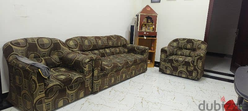 sofa set and king size cot with mattress 0