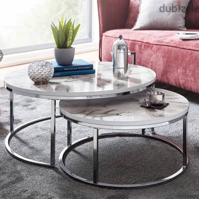 w oh NL ing coffee table set of 2 white silver marble look sofa table