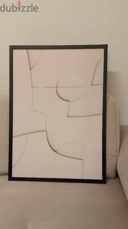 cream white abstract painting 0