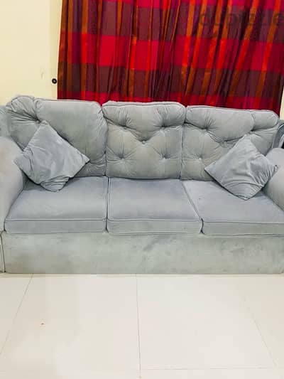 velvet gray color sofa set