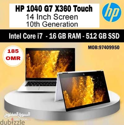 HP X360 TOUCH SCREEN 10th GENERATION CORE I7 16GB RAM 512GB SSD 14--*-