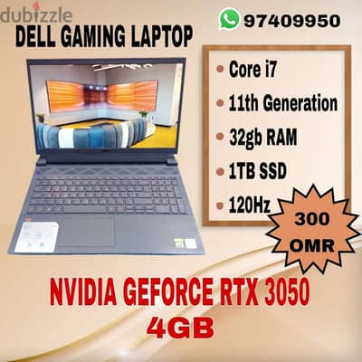 4gb NVIDIA GEFORCE RTX 3050 CORE i7 11800H 11th GENERATION 32GB RAM 32