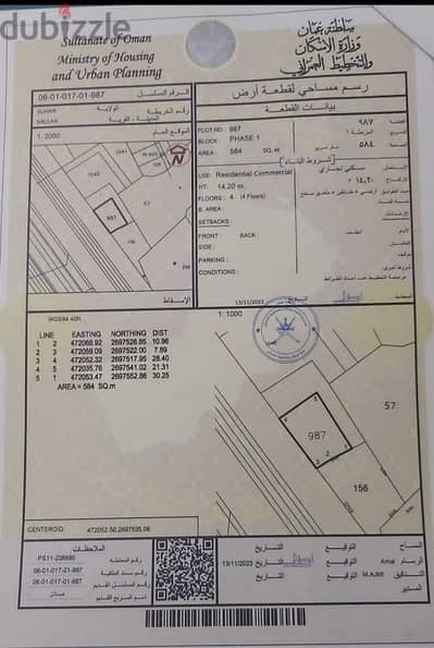 للبيع سكني تجاري في صلان على الخط الساحلي