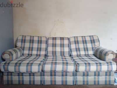 ALL LIVING ROOM FURNITURE: 3 PCS SOFA SET, 5 CENTRE TABLES, GLASS, IRON & WOOD DINING TABLES ETC