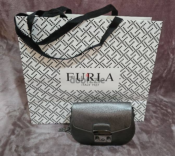 FURLA mini crossbody round bag - Metallic 7
