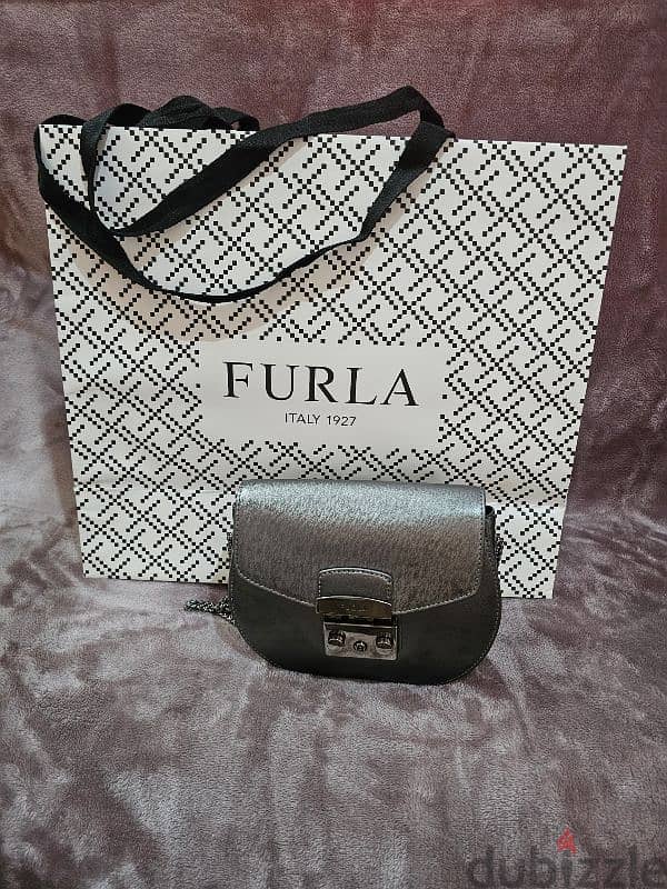 FURLA mini crossbody round bag - Metallic 8