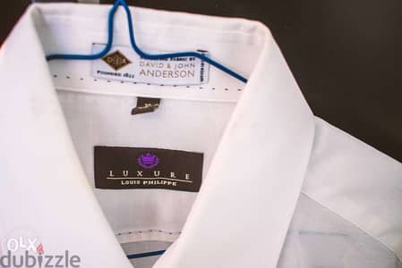 Luxury Louis Philippe David & John Anderson Fabric Pure White Shirt