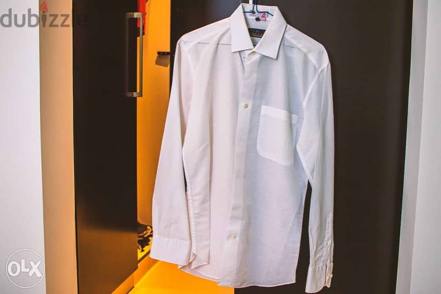 Luxury Louis Philippe David & John Anderson Fabric Pure White Shirt 1