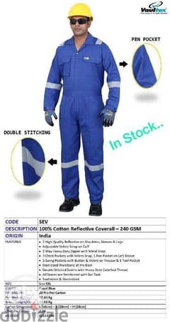 100% cOTTon ReFleCtiVe cOVeRall-240 GsM 0