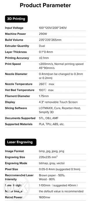 New Lotmax SC-10 Shark V2 3D Printer. . طابعه جديده ثلاثي الأبعادجديد 2