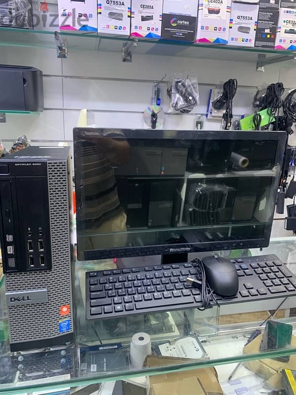 core i5 dell pc with 20 inch monitor ram 8 gb ssd 128 gb 500 gb hdd 1