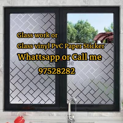 Windows Glass Tinting Frosted Black film Sticker Installation Service