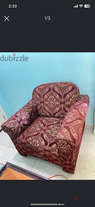 Sofa with center table and side tables are available