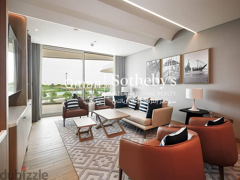 2BR Branded Golf Course View Apartment for Rent in Al Mouj 5
