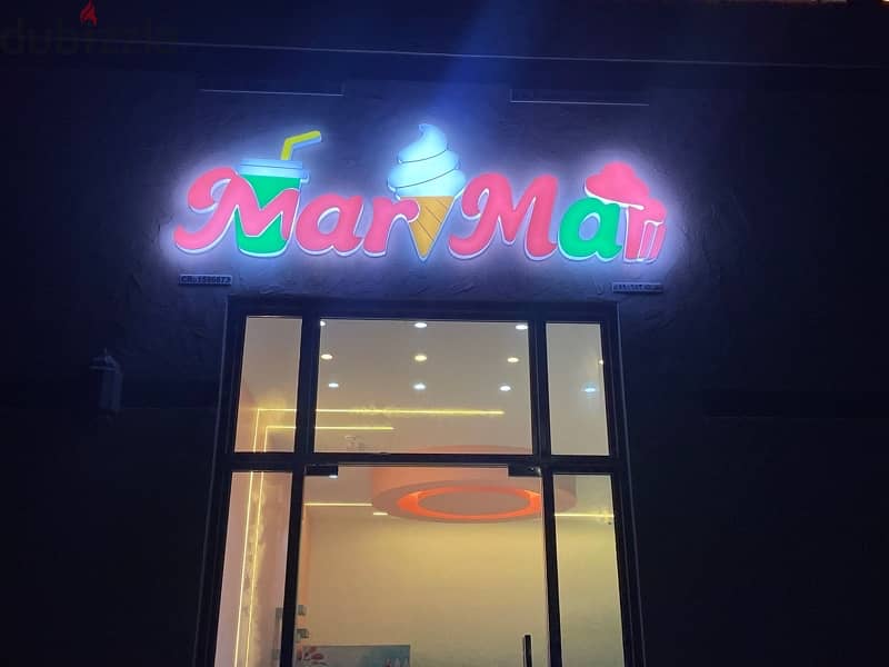 Signboard, frosted glass and digital stickers, project signage 3