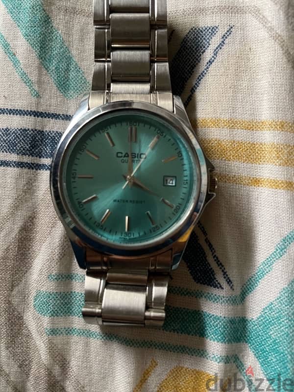 cyan color Casio Watch full silver first copy 3