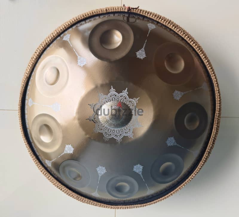 Engraved Gold Handpan 22 inch 9 Notes D Minor 1