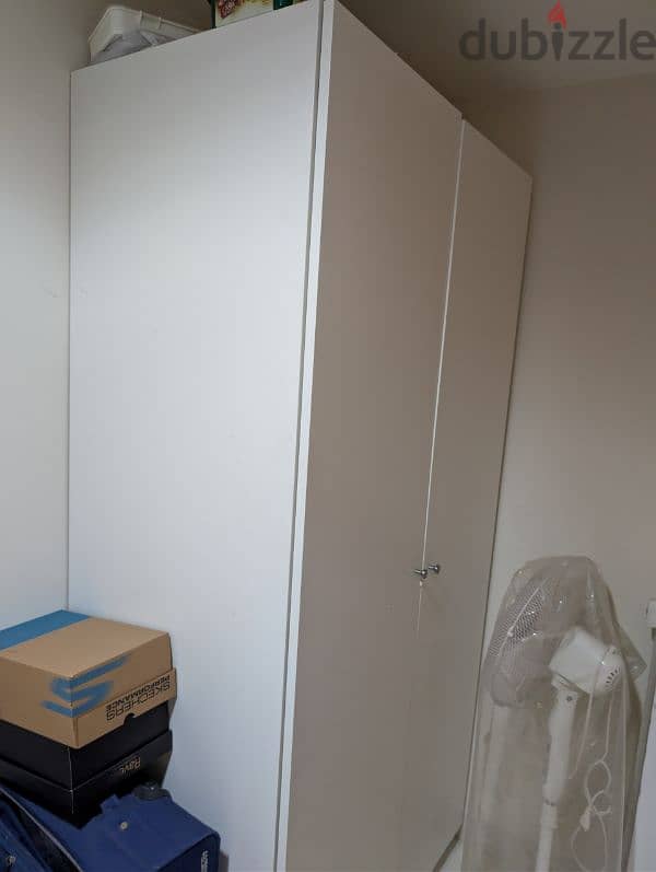 White IKEA two-door wardrobe 1