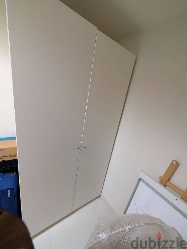 White IKEA two-door wardrobe 2