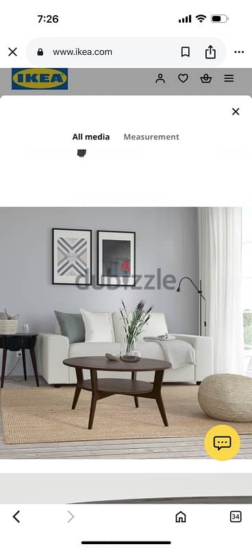 ikea Center table with two leather chairs 2