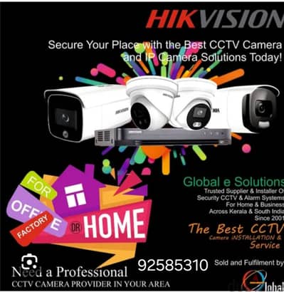 We do all type of CCTV Cameras  HD Turbo Hikvision Cameras  Bullet Cam
