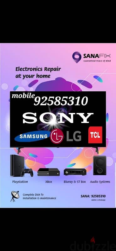 SONY SAMSUNG LG SMART NORMAL LED LCD TV RAPAIRING