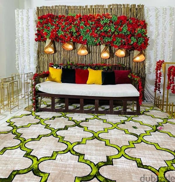 Wedding backdrop and decorations rental via Alwadi events 1
