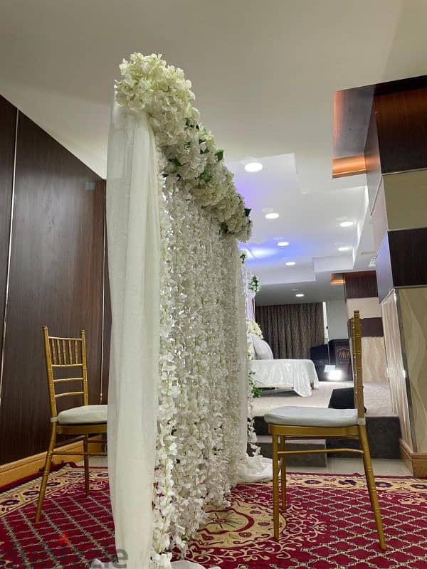 Wedding backdrop and decorations rental via Alwadi events 7