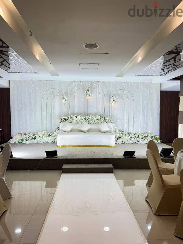 Wedding backdrop and decorations rental via Alwadi events 8
