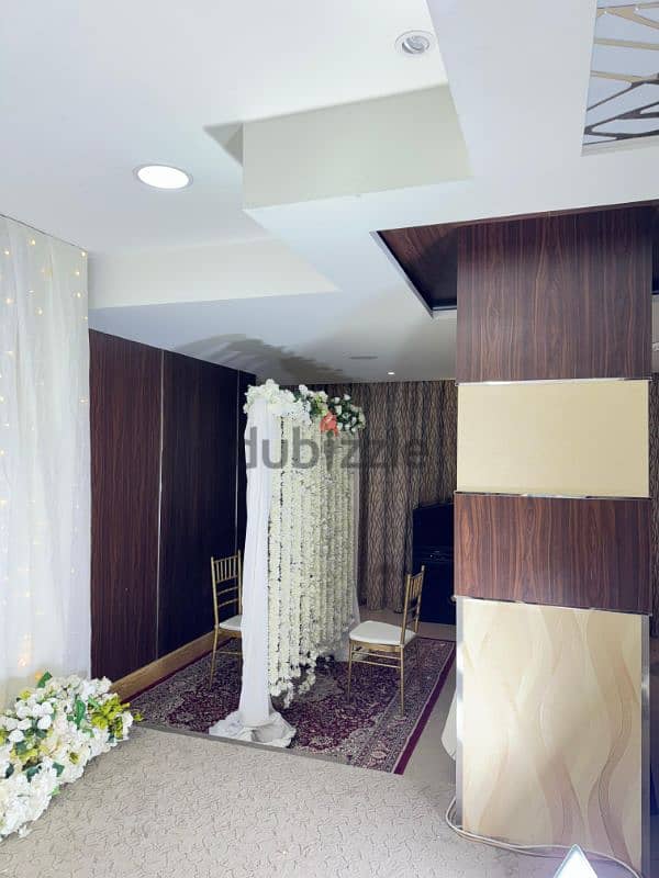 Wedding backdrop and decorations rental via Alwadi events 9