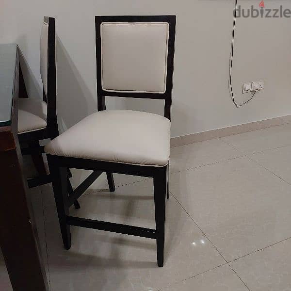 high dining table-Four Chairs well maintained 2