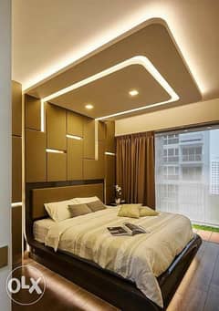 Gypsum false ceiling for bedroom