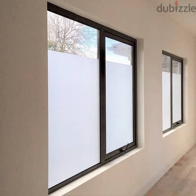 We Work Windows Glass Tinting Frosted Sticker Black film Logo Design