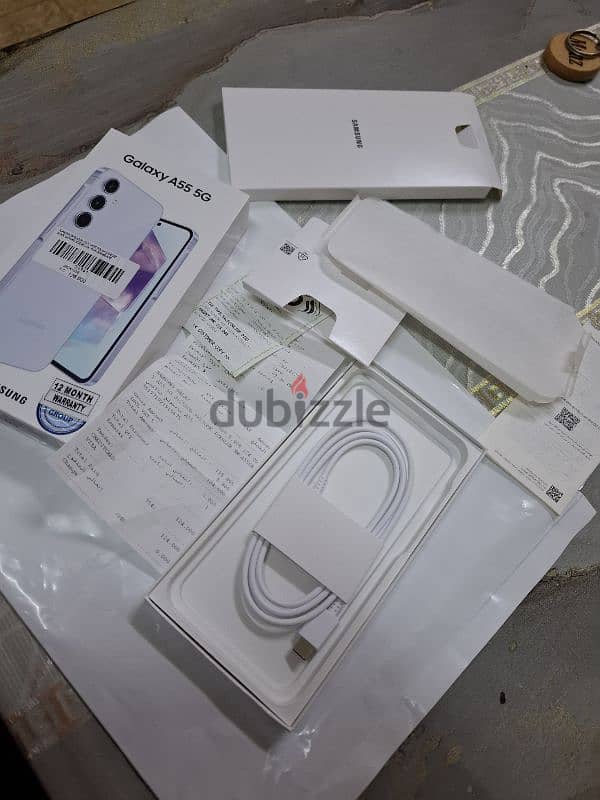 Samsung Galaxy A55 5g 256GB with box & new cable 1