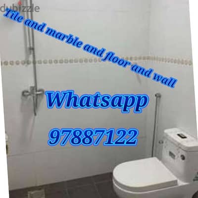 House maintenance working tiles and marble fixing