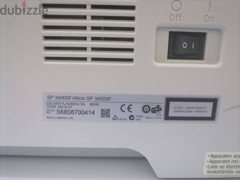 Ricoh printer Aticio SP 3400sf for 45 RO 3 in 1 6