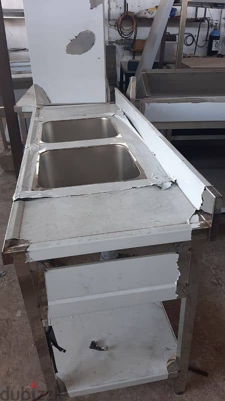 stainless steel shelf and sink table 1