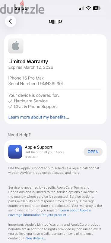 iPhone 16 pro max like new battery 100% 7