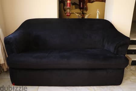 Used Sofa 2 Seater Black Fabric
