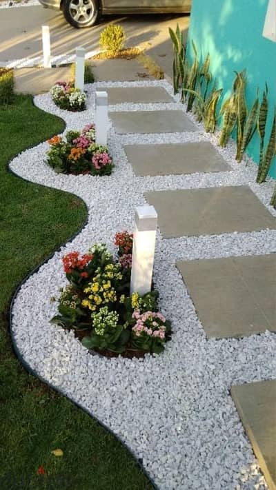 Decorative White Pebbles for Flower Pots & Decor"