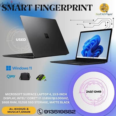 surface 4 laptop Core i7-1185G7@300Ghz,RAM 16GB, SSD 512GB, touch
