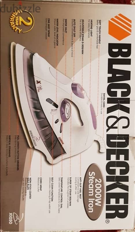 Brand New Black & Decker Steam Iron 6