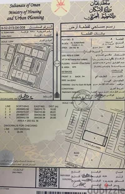 Residential / Commercial Plot for Sale – Center of Wilayat Al Sinainah